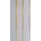Панель ПВХ белая трехсеционная, полоса золото 240*3000*8 мм