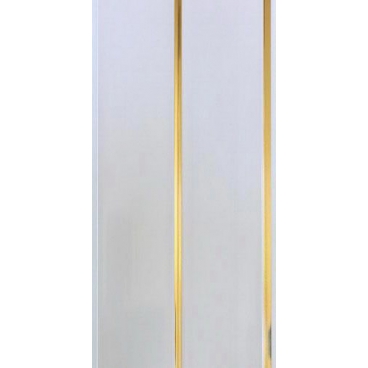 Панель ПВХ белая двухсекционная, полоса золото 240*3000*8 мм